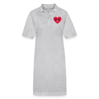 trauriges Herz emoji - Stanley/Stella Frauen Bio-Polokleid PAIGER - Grau meliert - Vorne
