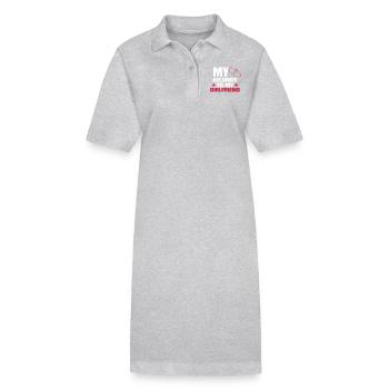 MEIN HERZ GEHÖRT MEINER FREUNDIN! - Stanley/Stella Frauen Bio-Polokleid PAIGER - Grau meliert - Vorne