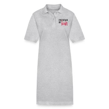 entertain my brain - Stanley/Stella PAIGER Organic Women’s Polo Dress - heather grey - Front