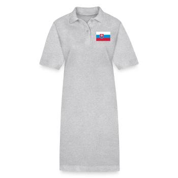 slovakia flag - Robe polo bio PAIGER Stanley/Stella Femme - gris chiné - Devant