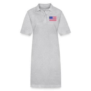 USA - United States of America - flag USA - - Robe polo bio PAIGER Stanley/Stella Femme - gris chiné - Devant