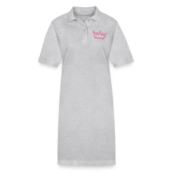 crown, princess, prince - Stanley/Stella PAIGER Organic Women’s Polo Dress - heather grey - Front