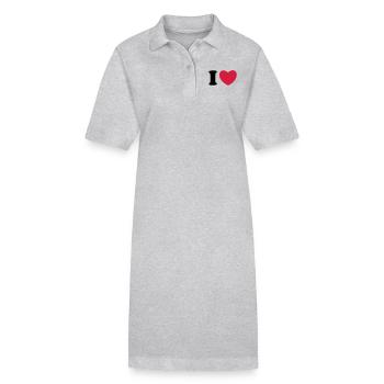 I love - I heart - I Herz - Stanley/Stella Frauen Bio-Polokleid PAIGER - Grau meliert - Vorne