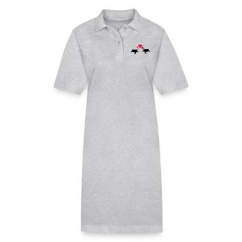 Schildkröten Paar - Stanley/Stella Frauen Bio-Polokleid PAIGER - Grau meliert - Vorne