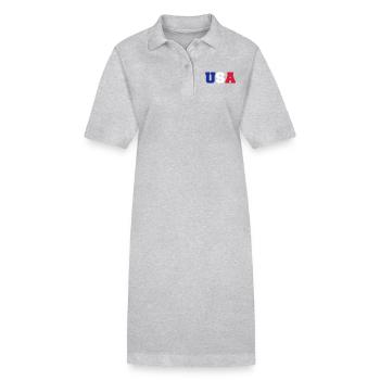 USA - Stanley/Stella Frauen Bio-Polokleid PAIGER - Grau meliert - Vorne