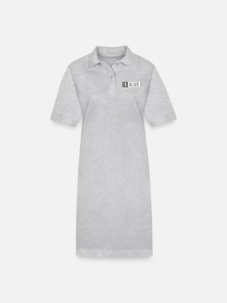 PUBG Print "One Alive" - Stanley/Stella Frauen Bio-Polokleid PAIGER - Grau meliert