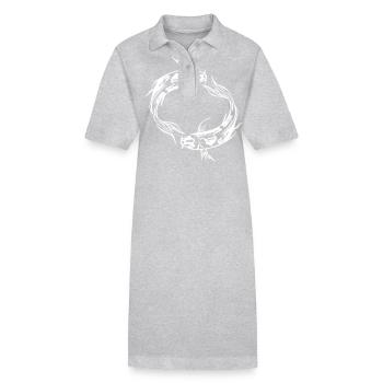 Deux poissons vector Koi Carpe - Robe polo bio PAIGER Stanley/Stella Femme - gris chiné - Devant