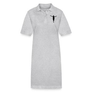 running man face - man running - Stanley/Stella PAIGER Organic Women’s Polo Dress - heather grey - Front