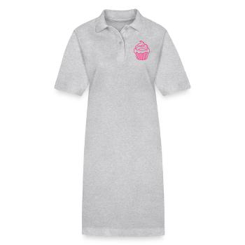 Cupcake - Stanley/Stella PAIGER Organic Women’s Polo Dress - heather grey - Front