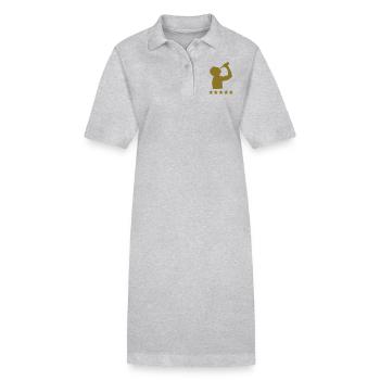 saufen deluxe - Stanley/Stella Frauen Bio-Polokleid PAIGER - Grau meliert - Vorne