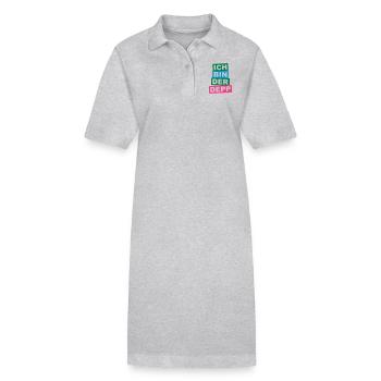 Je suis le fou - bar - Robe polo bio PAIGER Stanley/Stella Femme - gris chiné - Devant
