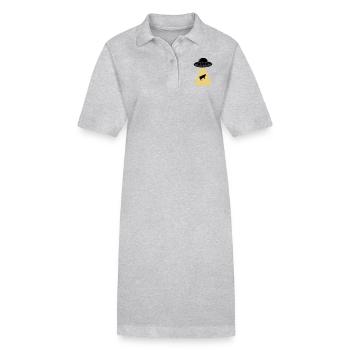 UFO Cow - Stanley/Stella PAIGER Organic Women’s Polo Dress - heather grey - Front