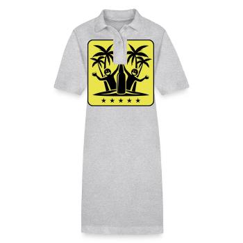 Palm Trees Beach Holiday Party - Stanley/Stella PAIGER Organic Women’s Polo Dress - heather grey - Front