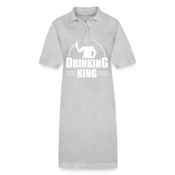 Drinker King Beer Drinking - Stanley/Stella PAIGER Organic Women’s Polo Dress - heather grey - Front