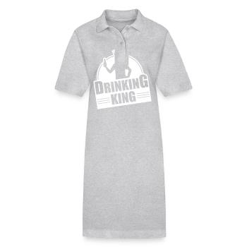 Drinker King Beer Drinking - Stanley/Stella PAIGER Organic Women’s Polo Dress - heather grey - Front