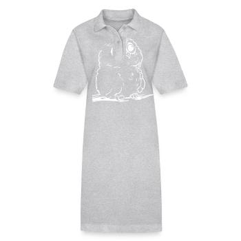 Niedliche Eule - Stanley/Stella Frauen Bio-Polokleid PAIGER - Grau meliert - Vorne