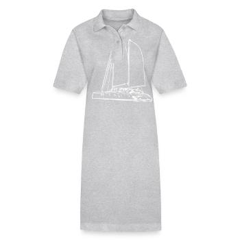 Yacht à voile - Robe polo bio PAIGER Stanley/Stella Femme - gris chiné - Devant