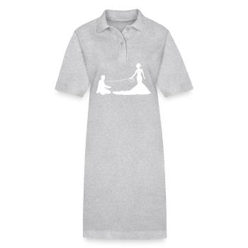 Hochzeit Brautpaar Leine - Stanley/Stella Frauen Bio-Polokleid PAIGER - Grau meliert - Vorne