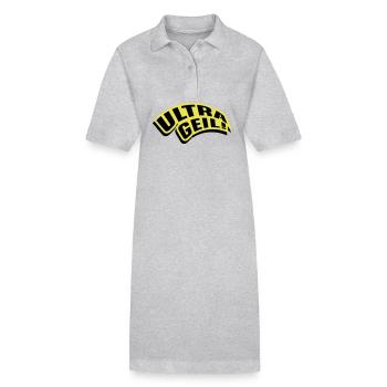 Ultra Geil Party Spruch Lustig - Stanley/Stella Frauen Bio-Polokleid PAIGER - Grau meliert - Vorne