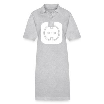 Steckdose Icon Elektriker - Stanley/Stella Frauen Bio-Polokleid PAIGER - Grau meliert - Vorne