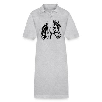 Tête de cheval - Robe polo bio PAIGER Stanley/Stella Femme - gris chiné - Devant