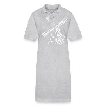Moulin à vent vintage classique - Robe polo bio PAIGER Stanley/Stella Femme - gris chiné - Devant