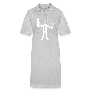 Stick Figure Bière Drôle - Robe polo bio PAIGER Stanley/Stella Femme - gris chiné - Devant