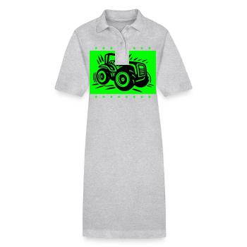 Tracteur Agriculteur Agriculteur Icône - Robe polo bio PAIGER Stanley/Stella Femme - gris chiné - Devant
