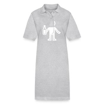 Silhouette de fête de consommation de bière - Robe polo bio PAIGER Stanley/Stella Femme - gris chiné - Devant