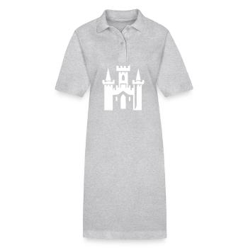 Château Symbole Château - Robe polo bio PAIGER Stanley/Stella Femme - gris chiné - Devant