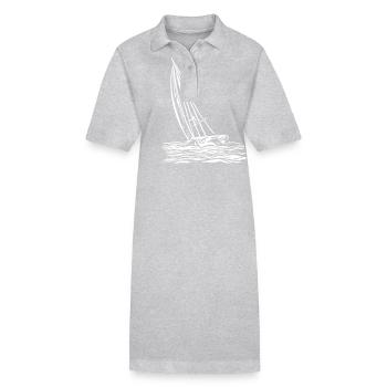 Voilier au vent - Robe polo bio PAIGER Stanley/Stella Femme - gris chiné - Devant