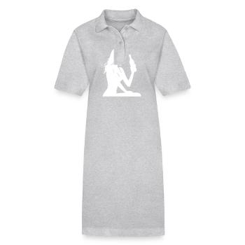 Frau Junggesellin Flasche Braut - Stanley/Stella Frauen Bio-Polokleid PAIGER - Grau meliert - Vorne