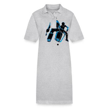 Gardien de but au hockey sur gazon - Robe polo bio PAIGER Stanley/Stella Femme - gris chiné - Devant