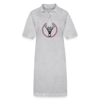 Badminton Symbol Mannschaft - Stanley/Stella Frauen Bio-Polokleid PAIGER - Grau meliert - Vorne