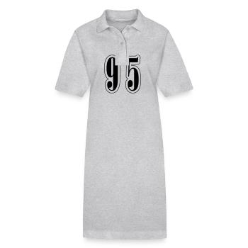 Symbole du chiffre 95 - Robe polo bio PAIGER Stanley/Stella Femme - gris chiné - Devant