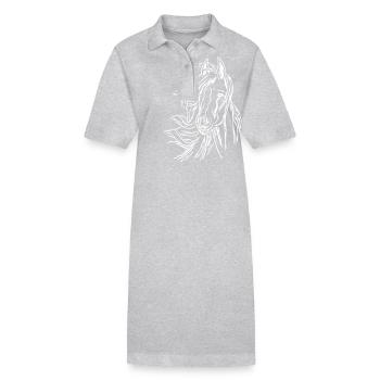 Cheval - tête vecteur - Robe polo bio PAIGER Stanley/Stella Femme - gris chiné - Devant