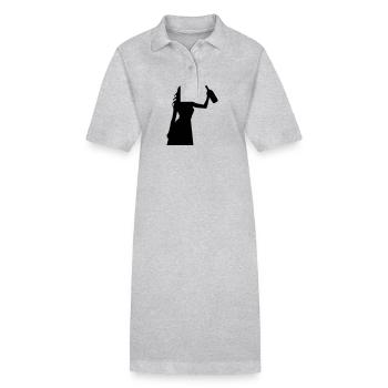Woman Party Silhouette - Stanley/Stella PAIGER Organic Women’s Polo Dress - heather grey - Front