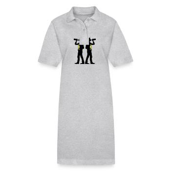 Buveur de bière - Robe polo bio PAIGER Stanley/Stella Femme - gris chiné - Devant
