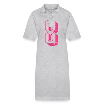 Zahl acht - Nummer 8 pink Mädchen Trikotnummer - Stanley/Stella Frauen Bio-Polokleid PAIGER - Grau meliert - Vorne