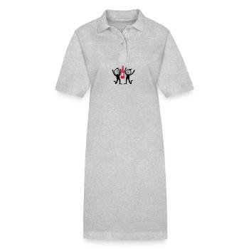 Enterrement de vie de garçon et de garçon - Robe polo bio PAIGER Stanley/Stella Femme - gris chiné - Devant