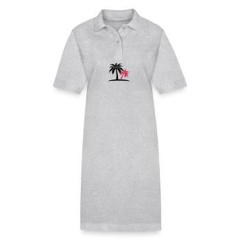 Île Palm - Robe polo bio PAIGER Stanley/Stella Femme - gris chiné - Devant