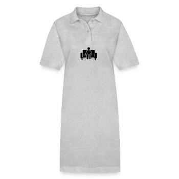 Couch Sitting Lazy - Stanley/Stella PAIGER Organic Women’s Polo Dress - heather grey - Front