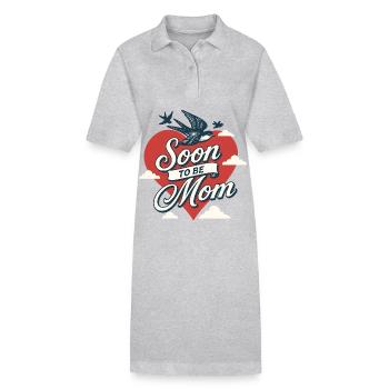 Soon To Be Mom - Stanley/Stella PAIGER Organic Women’s Polo Dress - heather grey - Front