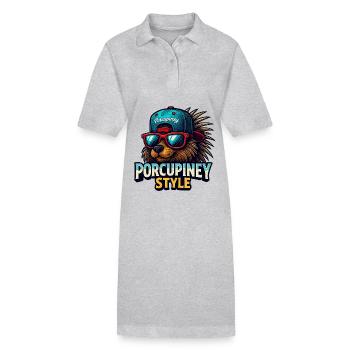 PORCUPINEY STYLE - Stanley/Stella Frauen Bio-Polokleid PAIGER - Grau meliert - Vorne