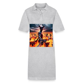 Suivez-moi jusqu’à l’abîme - Pacte du Diable Infernal #05 - Robe polo bio PAIGER Stanley/Stella Femme - gris chiné - Devant
