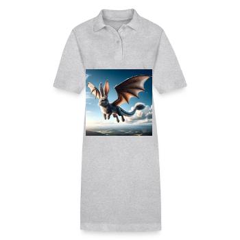 Fliegender Hase Drache #01 - Stanley/Stella Frauen Bio-Polokleid PAIGER - Grau meliert - Vorne