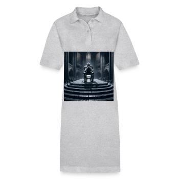 Furzseelen - Hohler Ritter auf Porzellanthron #11 - Stanley/Stella Frauen Bio-Polokleid PAIGER - Grau meliert - Vorne