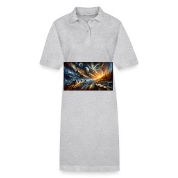 Dawn of Epochs – Futuristische, dystopische Höhlenkunst - Stanley/Stella Frauen Bio-Polokleid PAIGER - Grau meliert - Vorne