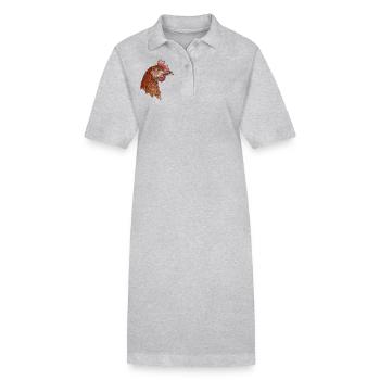 Huhn Henne Rhode Island Red Bauer Landwirt Farmer - Stanley/Stella Frauen Bio-Polokleid PAIGER - Grau meliert - Vorne