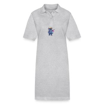 Drache Winter - Stanley/Stella Frauen Bio-Polokleid PAIGER - Grau meliert - Vorne